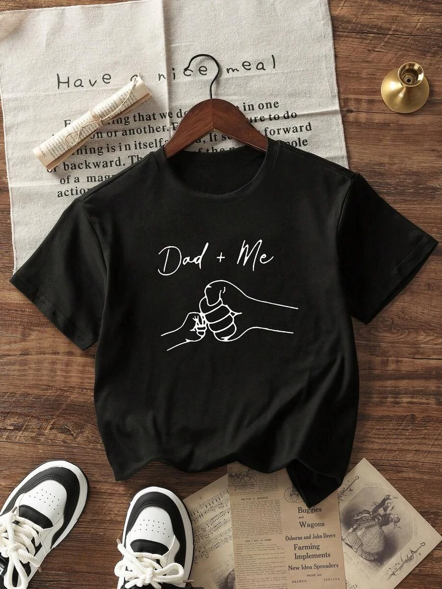 Tween Boy Students Casual Printed Apricot Round Neck Short Sleeve T-Shirt Summer Top Kids Harajuku Clothes Short Sleeve