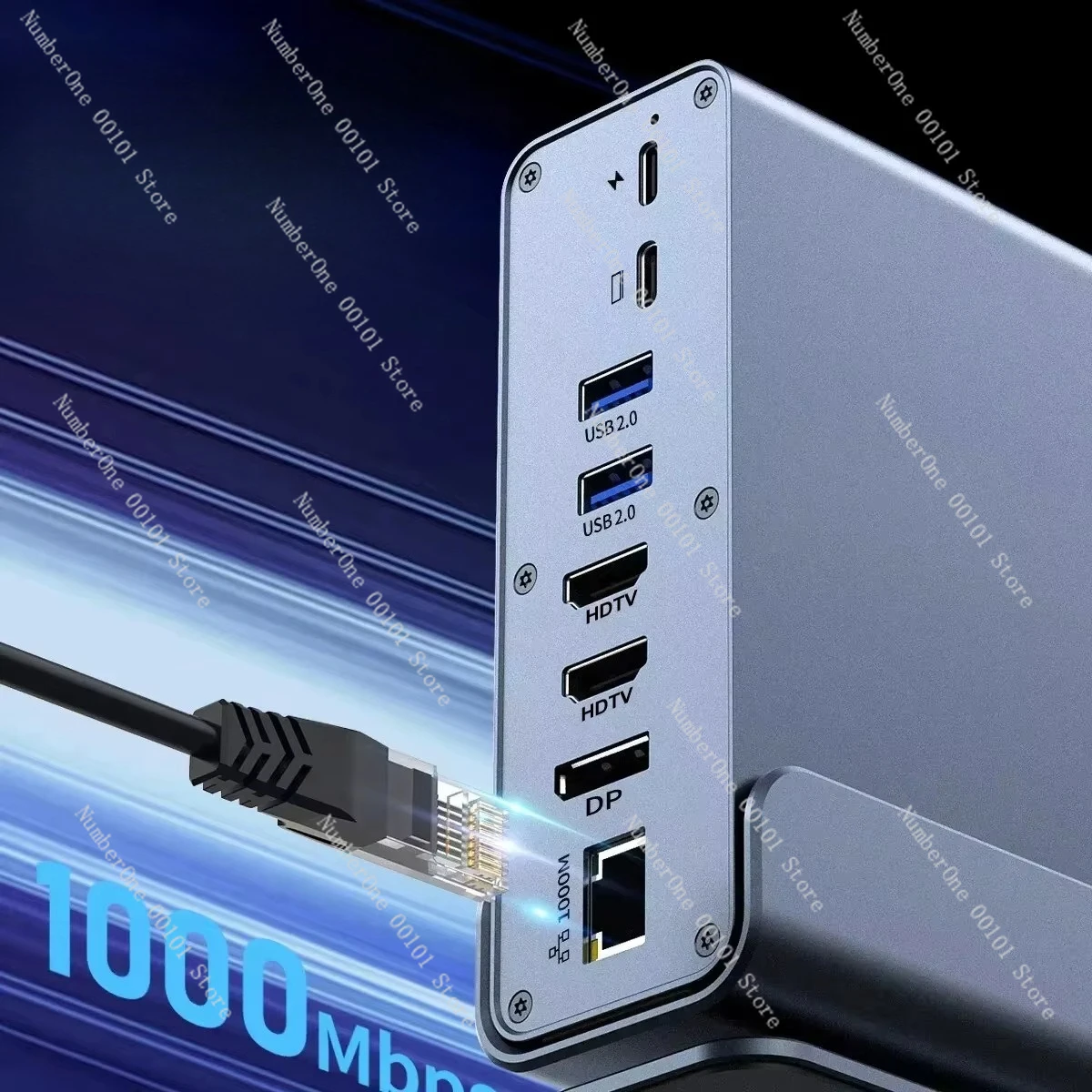 

Type-C docking station 16-in-1 screen projector Gigabit network port desktop vertical USB interface splitter