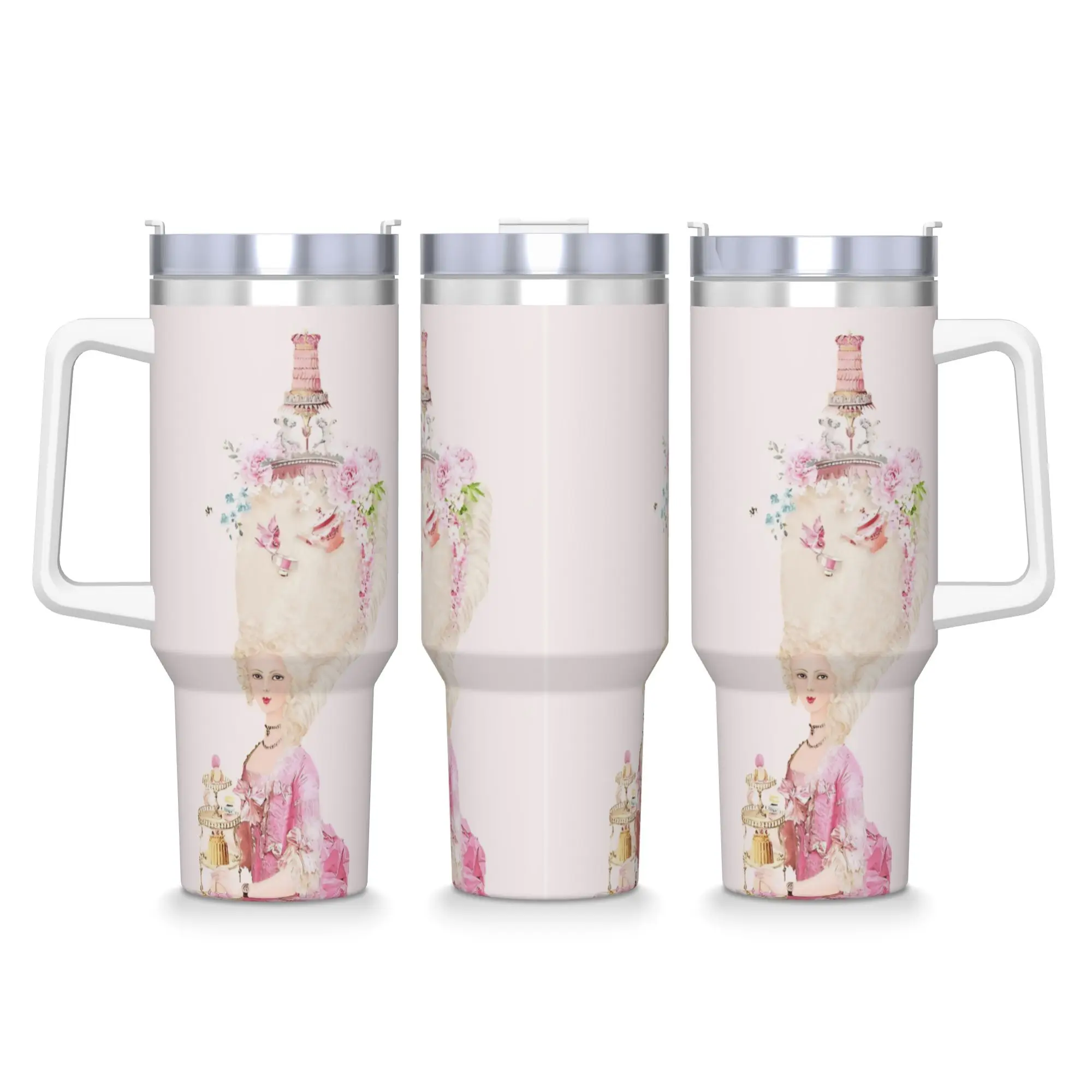 Marie Antoinette Afternoon Tea In French Paris Tumbler  Cold Drink Water Bottle Insulated Graphic Travel Car Mugs