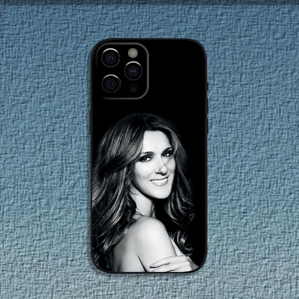 Singer C-Celine D-Dion Phone Case For iPhone 16,15,14,13,12,11,Pro,X,XS,Max,XR,Plus,Mini Soft Black Cover