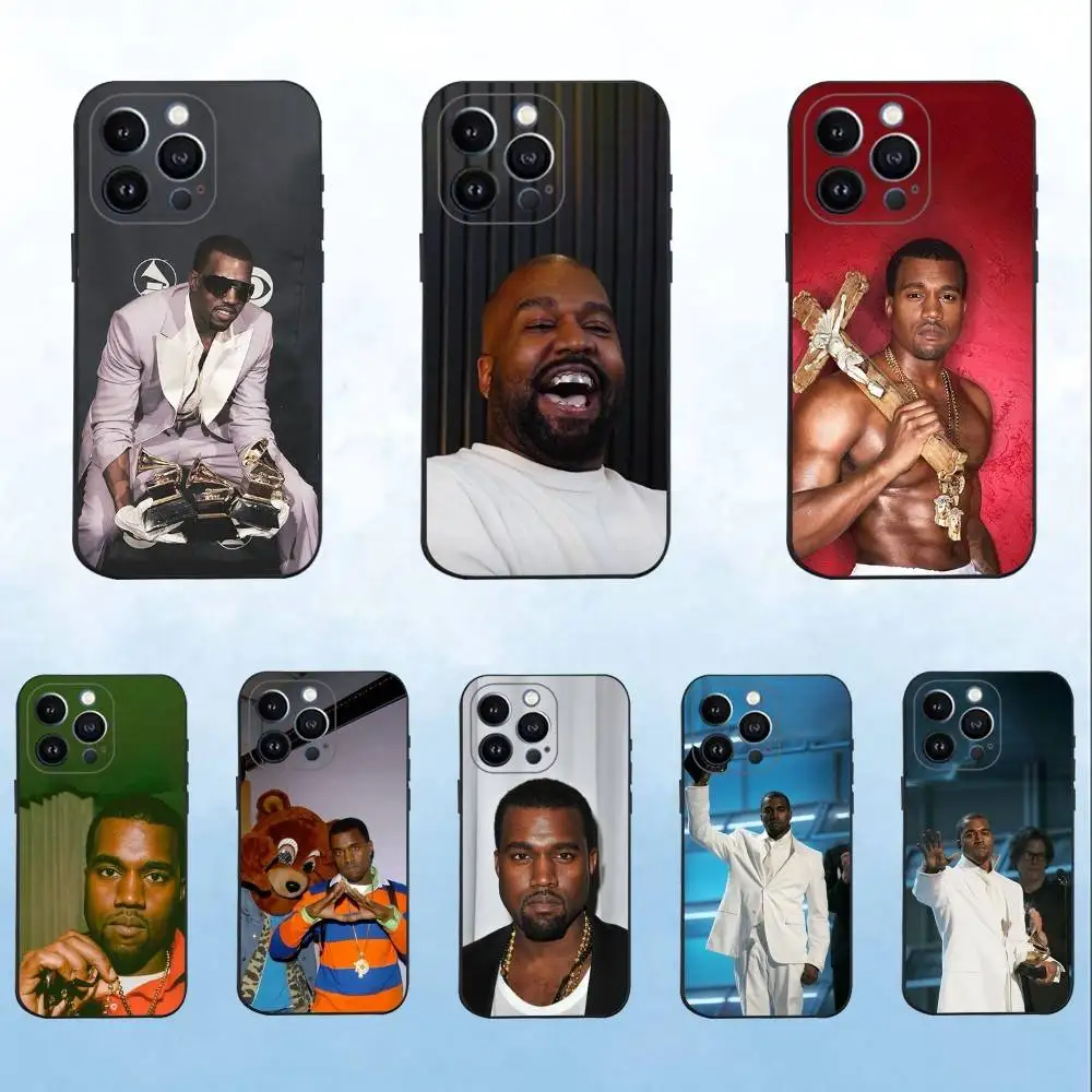 

Rapper Funny K-Kanye W-West Phone Case For iPhone 16,15,14,13,12,11 Plus,Pro Max,XS,X,XR,SE,Mini,8,7,Soft Silicone Black Cover