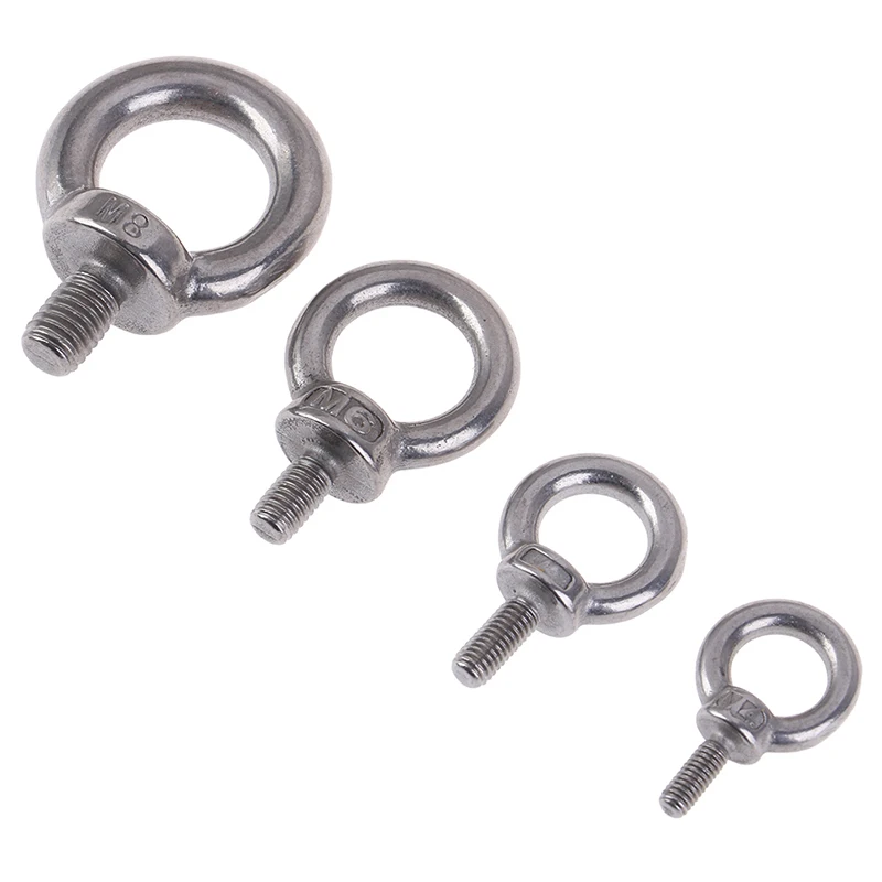 1pc Durable 304 Stainless Steel Easy To Carry Eye Bolt Ring Hole Marine Lifting Eye Screw Used In Kayaking