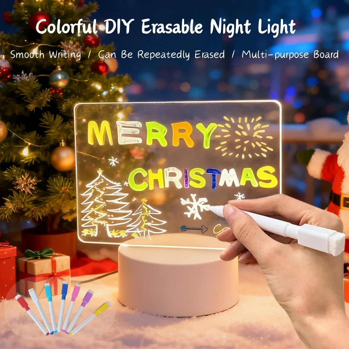 

Светодиодная акриловая доска объявлений. Стираемая USB-доска для рисования своими руками, можно использовать в качестве небольшого ночника в спальне, подарок на день рождения