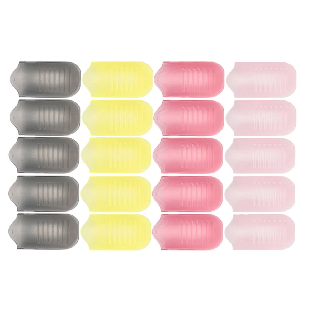 20 szt. Żelowych naklejek do usuwania lakieru hybrydowego, regulowane, zapewniające pewny chwyt na wszystkie palce, szybkie usuwanie, rozmiar podróżny, plastikowe klipsy do pudru do dipu.