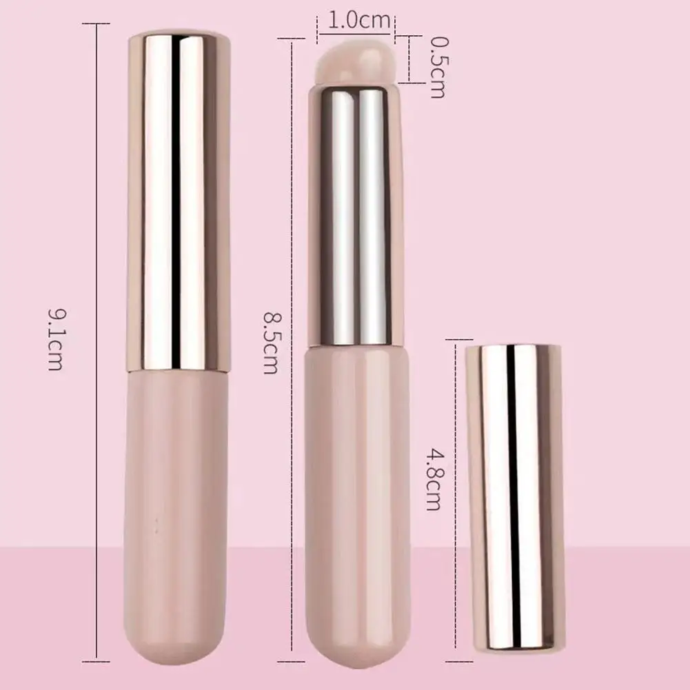 1pcs Soft Silicone Lip Brush With Lid Lipstick Eyeshadow Applicator Concealer Brush Mini Portable Makeup Tool