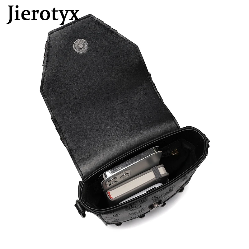 JIEROTYX Mini Crossbody Bag for Women Vintage Shoulder Bag Cell Phone Purse Skull Gothic Bags Handbag Cellphone Wallet Purse