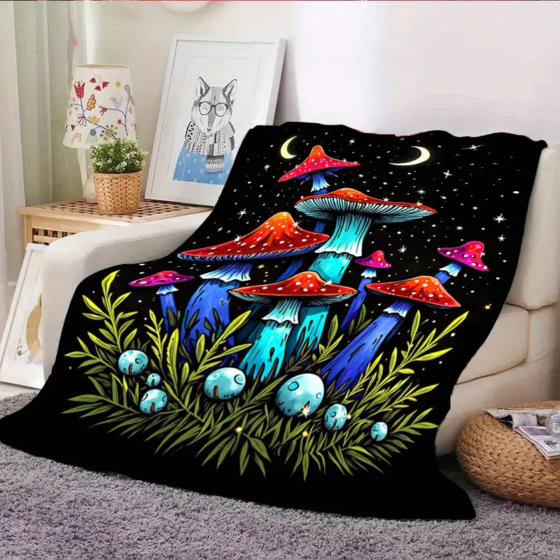 1 قطعة بطانية الفانيلا بطانية الفطر مخدر مع تصميم السماء الليلية المرصعة بالنجوم