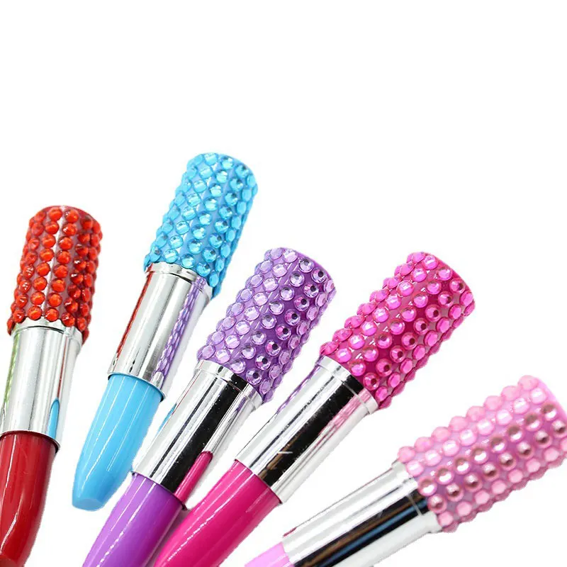 100pcs Noelty Stationery Ballpoint Pen Simulation Modeling Lipstick Pens Stationery School Office Write Ballpoint Pen