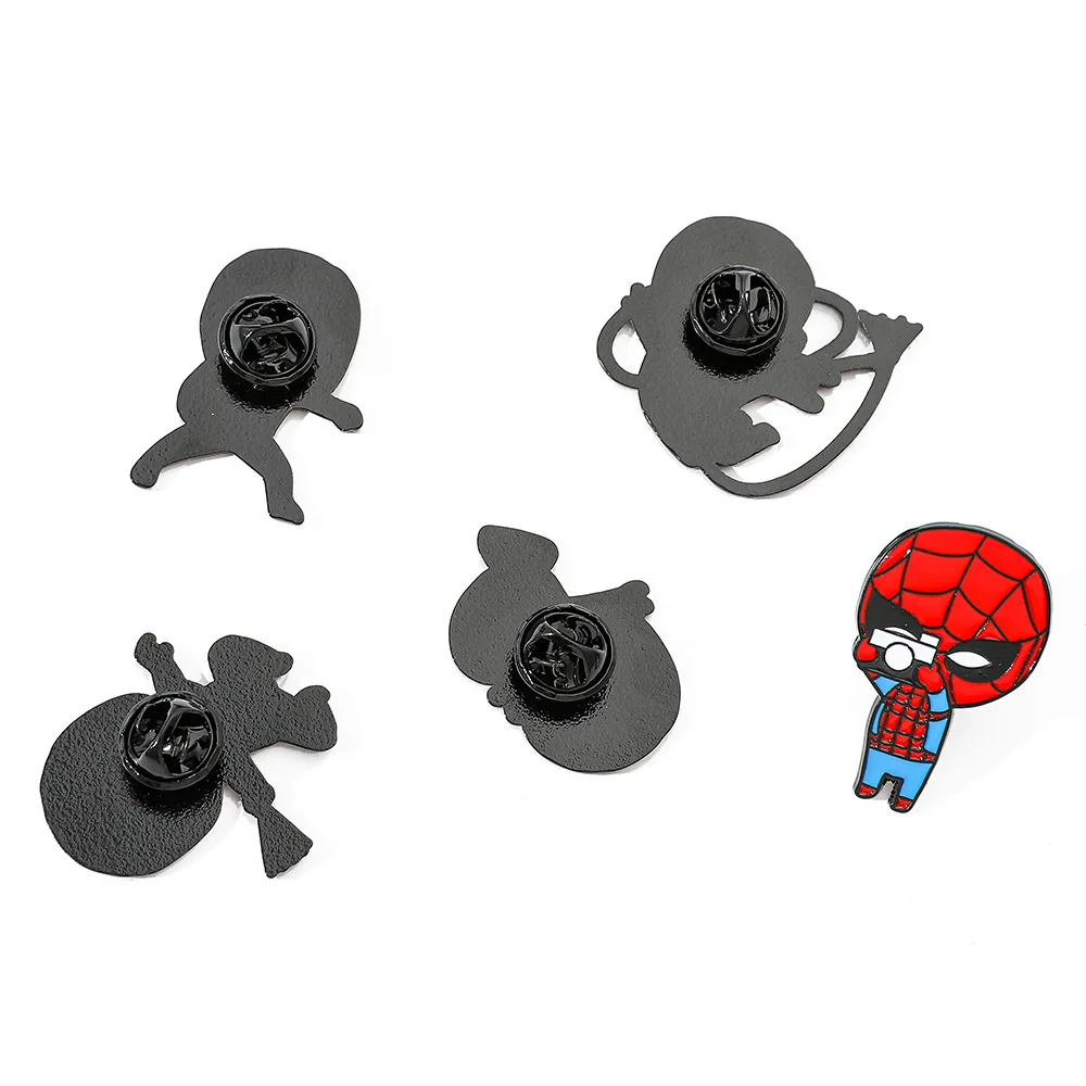 Marvel Movie Spider-Man Enamel Pins Spider-Man Mashup Cartoon Anime Metal Brooch Badge Jewellery Backpack Accessory Gifts