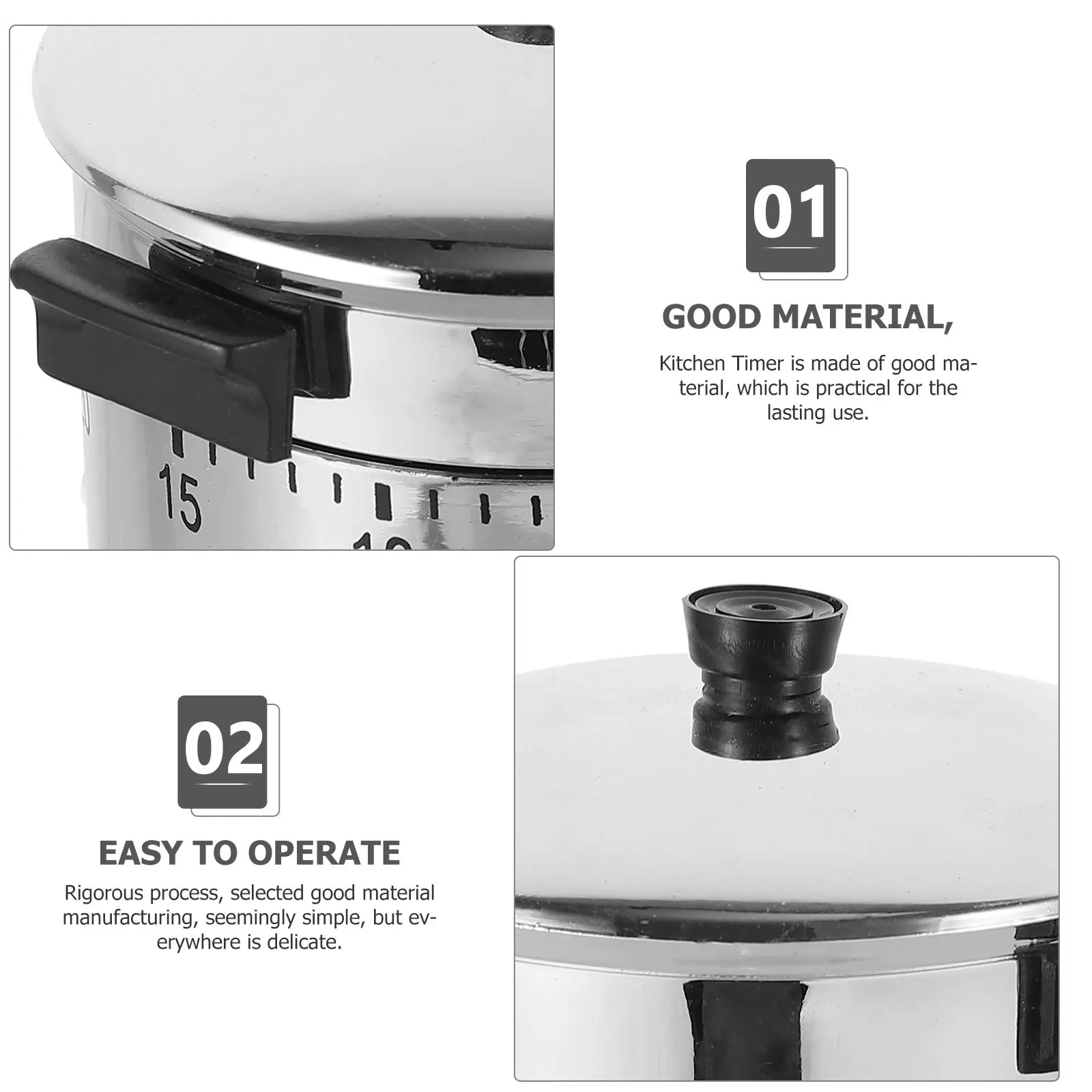 

1pc Kitchen Mechanical Timer Manual Cooking Countdown Timer For Baking Bbq Office Use Cute Design Rigorous Process