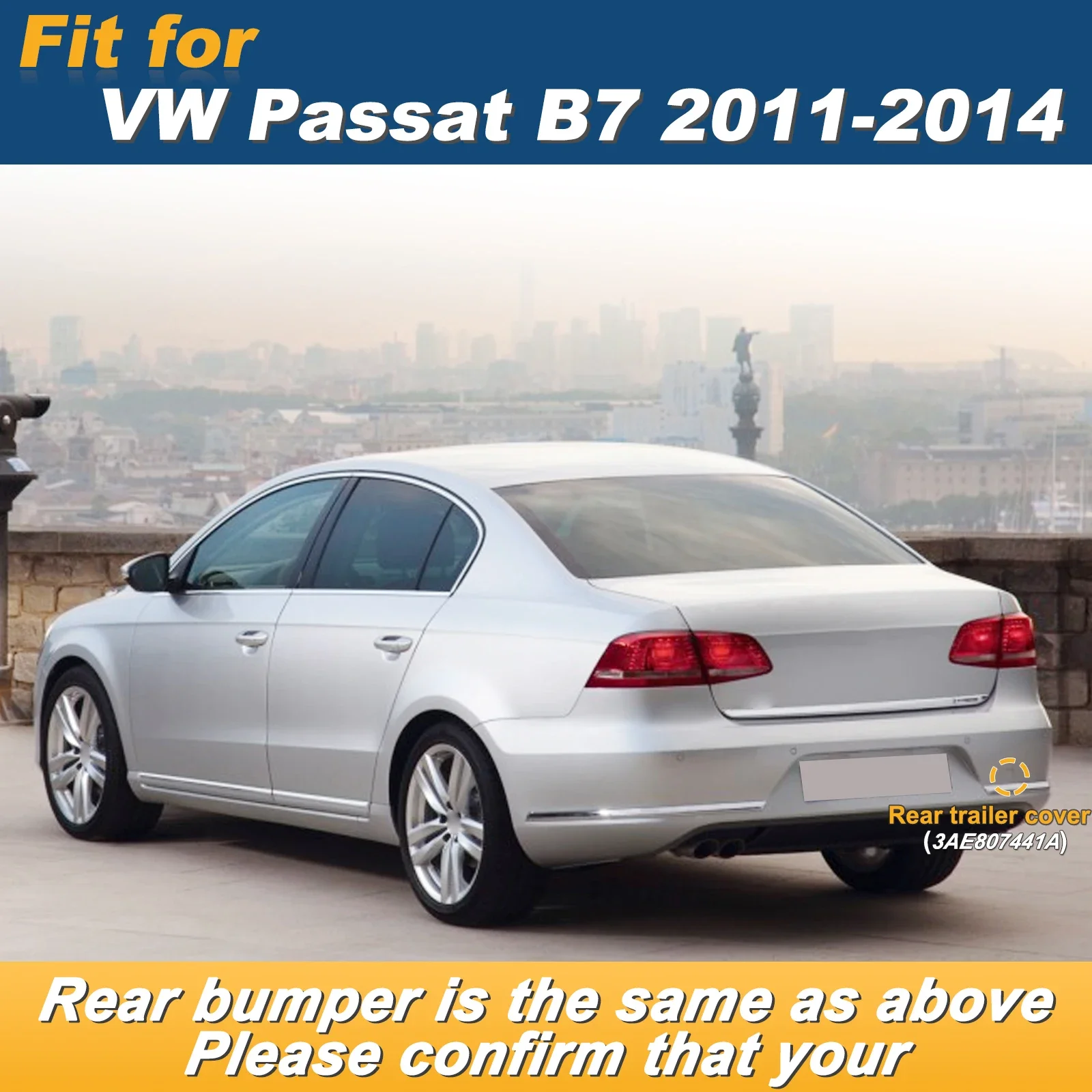 المصد الخلفي سحب هوك غطاء سحب غطاء العين لشركة فولكس فاجن باسات B7 2011-2014 3AE807441A اكسسوارات السيارات #2