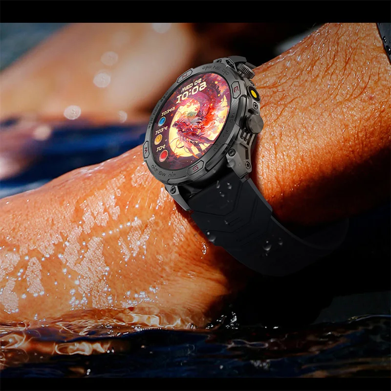 Time Owner 2024 Smart watch: Full-Touchscreen Men's Outdoor Sports & Fitness Watch with Flashlight & Bluetooth Calling