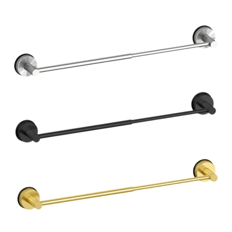 Rusts Resistant Steel Retractable Towel Rack Space Saving Stand for Wall Mounting Easy Setups Suction Technology 448A