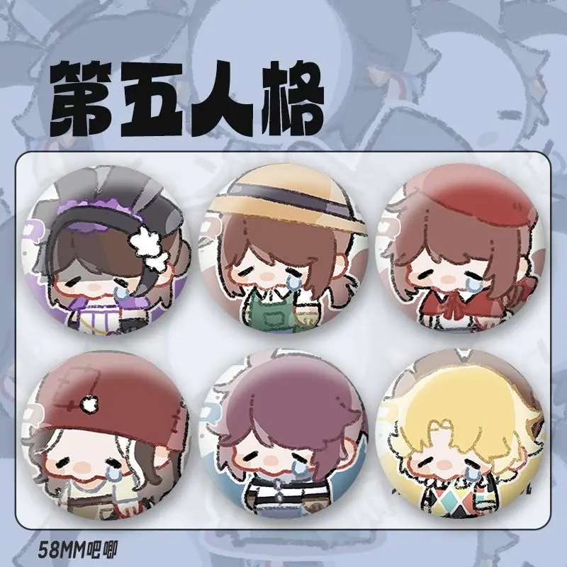 شارة شخصية مانغا للملابس ، حقيبة ظهر ذاتية الصنع ، إكسسوارات مجوهرات ، هوية V ، Eli ، Ross ، Aesop ، Carl ، تحنيط ، Fred ، Kreiburg