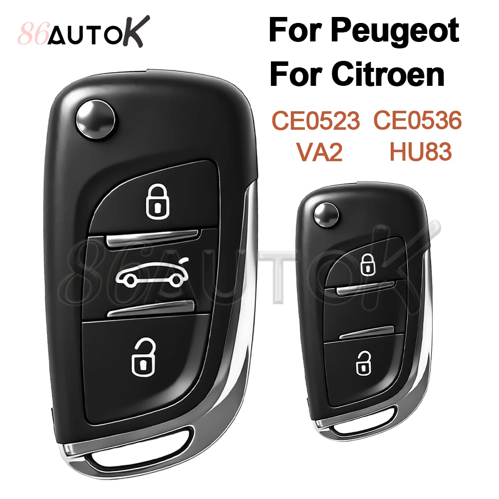 

Модифицированный корпус выкидного ключа-пульта VA2 HU83 для Citroen C2 C4 C5 Xsara Picasso, для Peugeot 306 407 807 Partner CE0523 CE0536