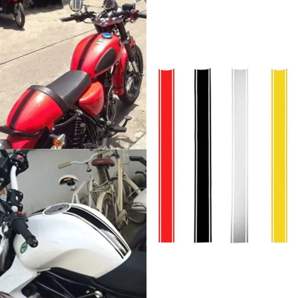 Motorcycle Tank Sticker Cowl Stripe Decal DIY Fuel Gas Tank Decal Stickers Self Adhesive Decal Sticker for Cafe Racer 50cm 2PC