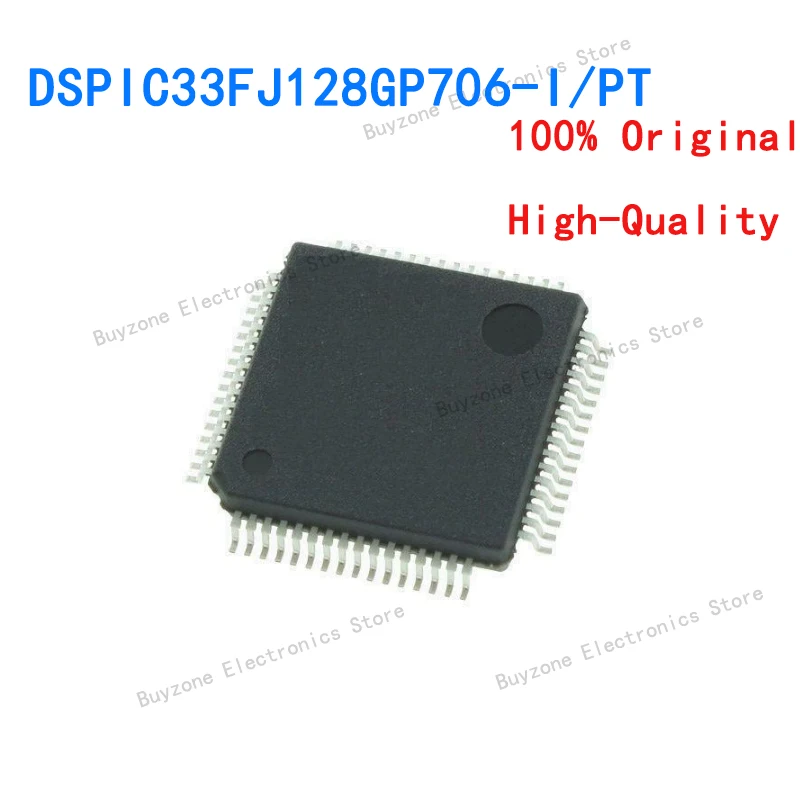 DSPIC33FJ128MC706-I/PT DSP chip 64 pin TQFP package 2-channel UART 40MHz