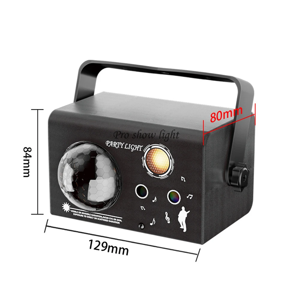 Stage Light LED Disco Party Light 3IN1 Effect Magic Ball Lights Sound Activated Lazer Light Projector Remote Control Wash Light