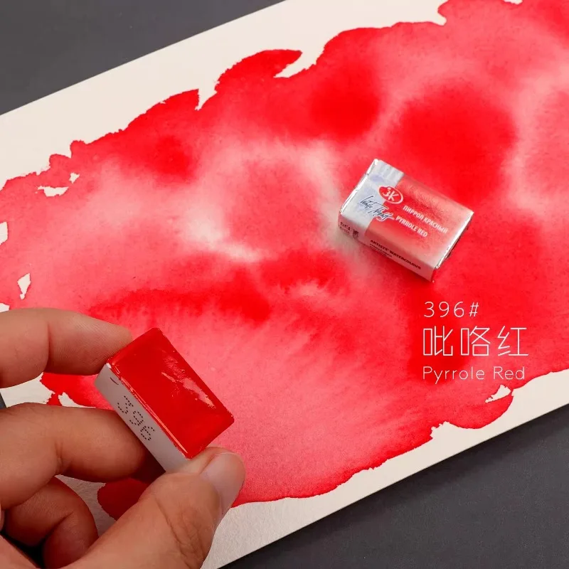 طلاء ألوان مائية رئيسي بلون جديد من White Nights، مقلاة كاملة صلبة، لون برتقالي، لون الصودا، مستلزمات فنية محمولة