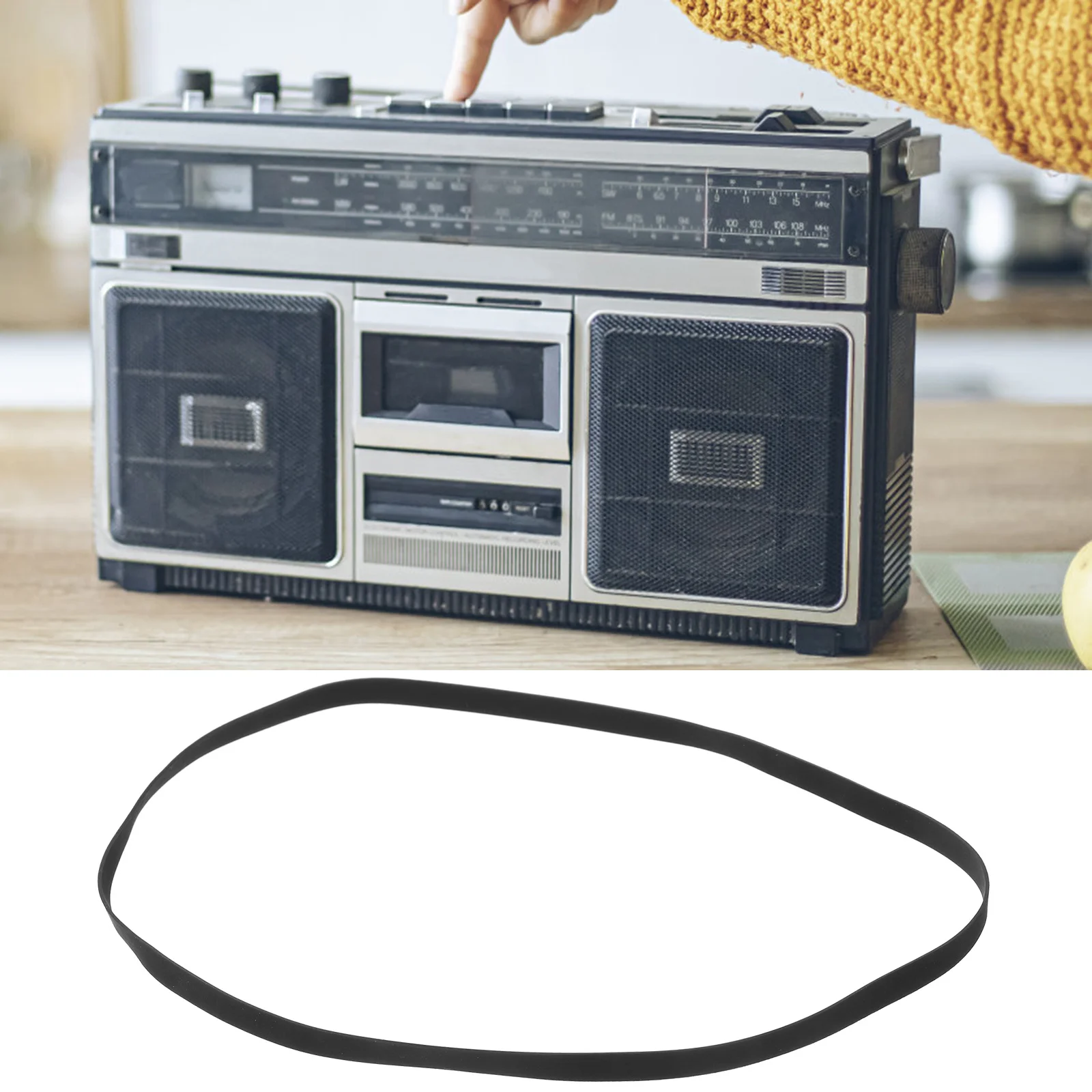 

Cassette Recorder Belts Rubber Cassette Belts Durable Flexible Easy Installation for Vintage Phonographs and Record Players