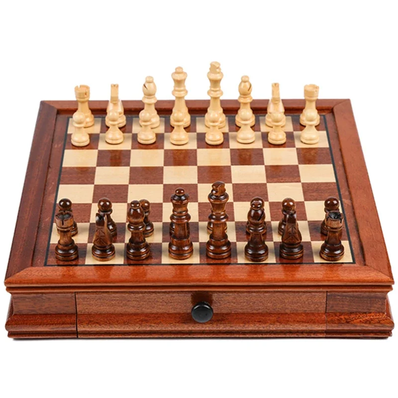 

Educational Children Chess Set Board Luxury Board Game Holder Chess Professional Wood Strategy Xadrez Tabuleiro Jogo Table Game