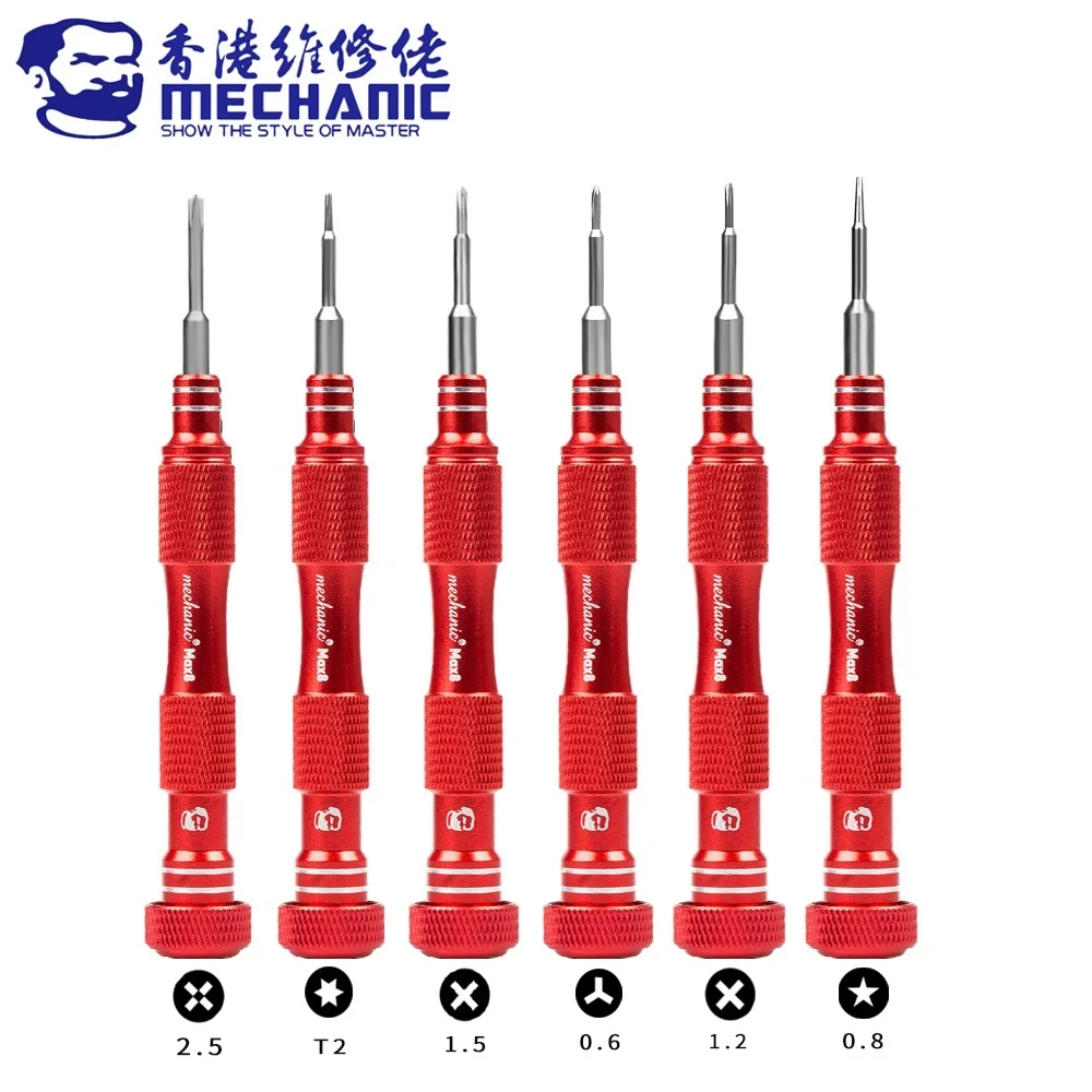 

MECHANIC Max8 Series High Precision 3D Aluminum Alloy Built-in Magnet Non-slip Screwdriver for Phone Repair Disassembly Tools