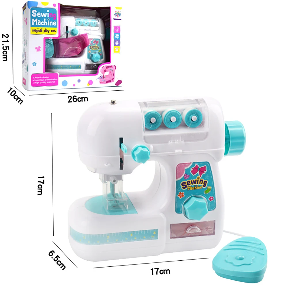 Mini Children Pretend Play Sewing Machine Toys Electric Sewing Machine Toy Development Toys for Children Girl Gift