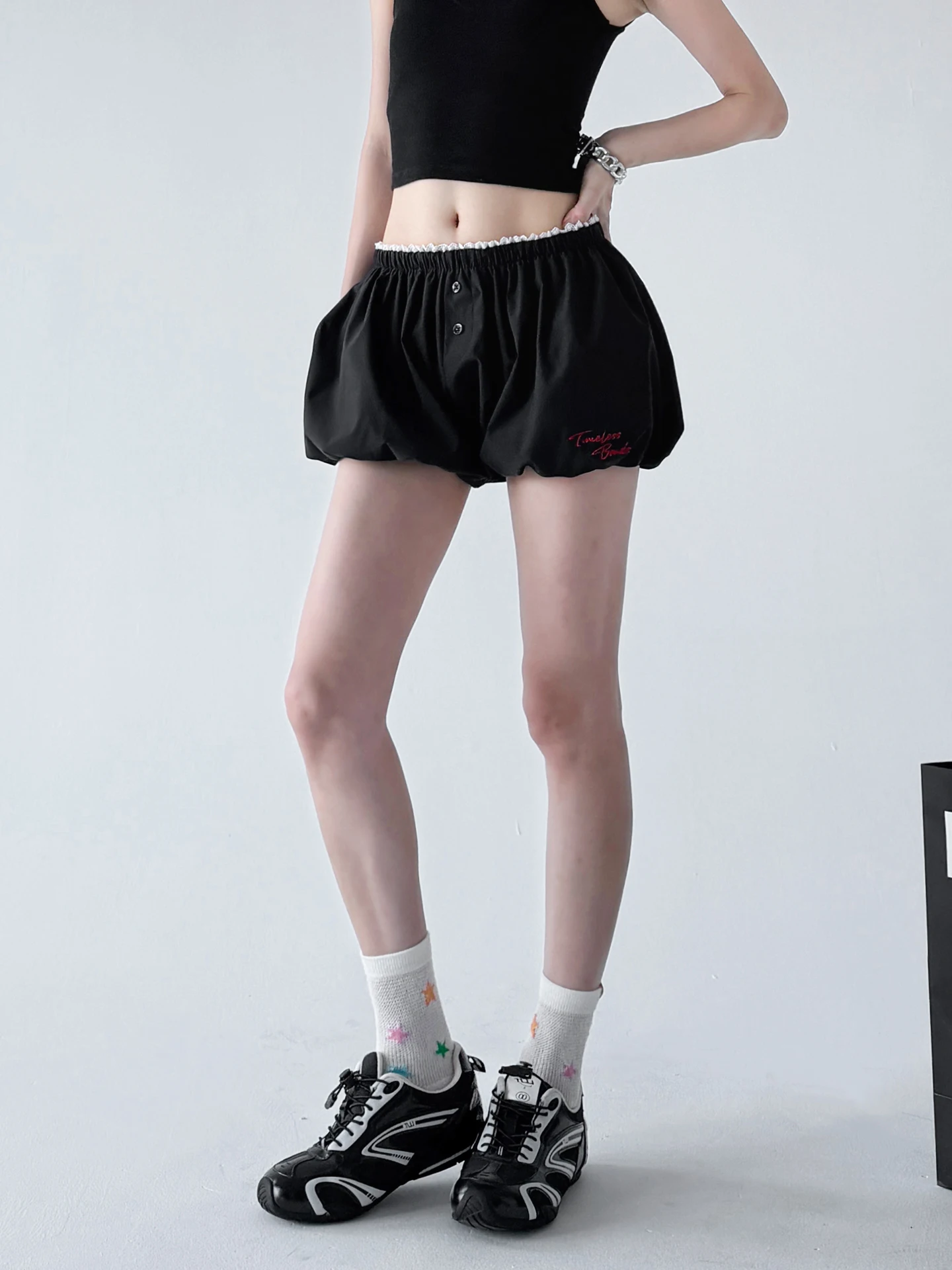 Black A-Line Bloomer Half Skirt Women's Summer 2026 New Style Slimming High-End Versatile Belted Short Skirt Fashionable Ladi...
