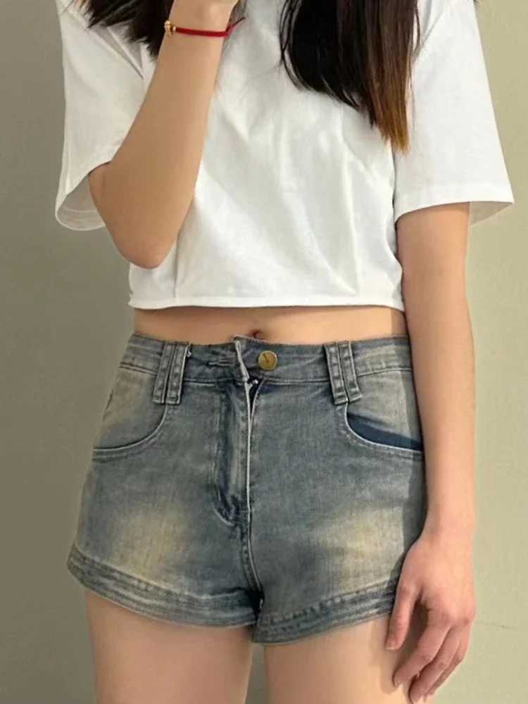 

Hotsweet шорты женские джинсовые летние новые тонкие потертые винтажные уличные шорты с высокой талией в американском стиле эластичные шикарные популярные для отдыха