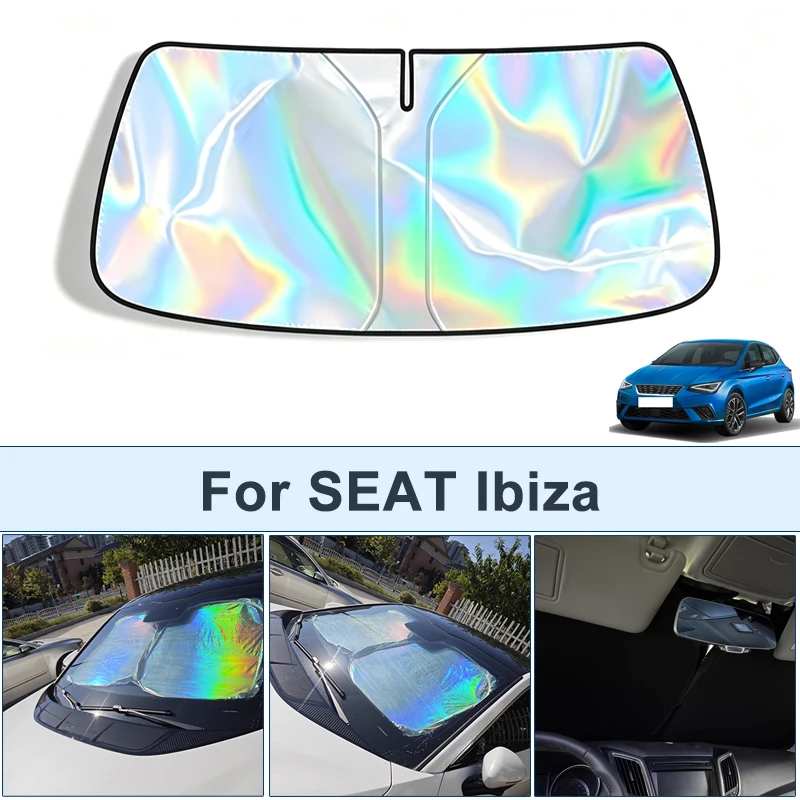 Foldable Front Windshield Sun Shade For SEAT Ibiza UV Reflective Sun Protection Cover Car Interior Accessories
