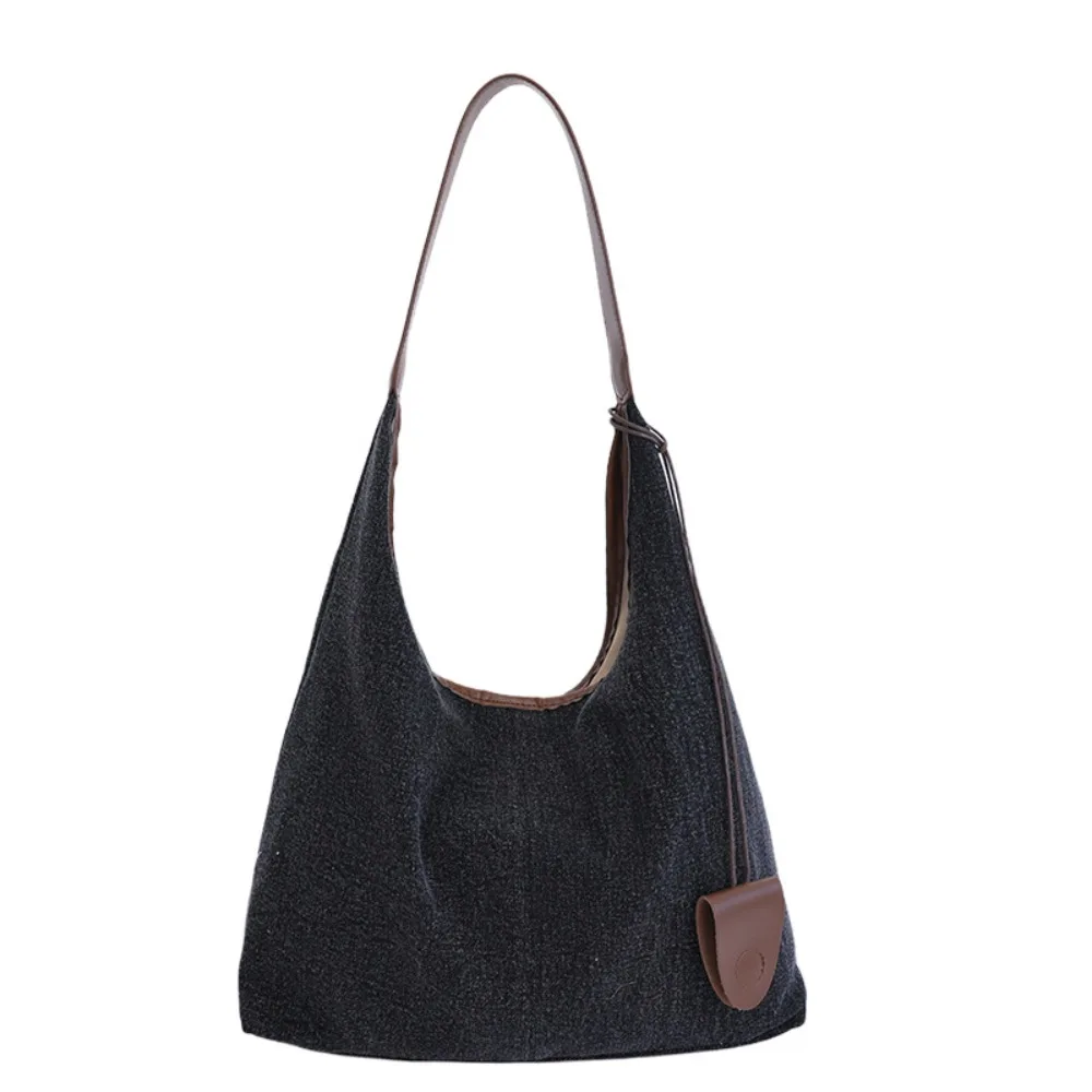 

Fashion Korean Style Denim Tote Bag Harajuku Large Capacity Canvas Shoulder Bag Cowboy Lightweight Commuting Underarm Bag Daily