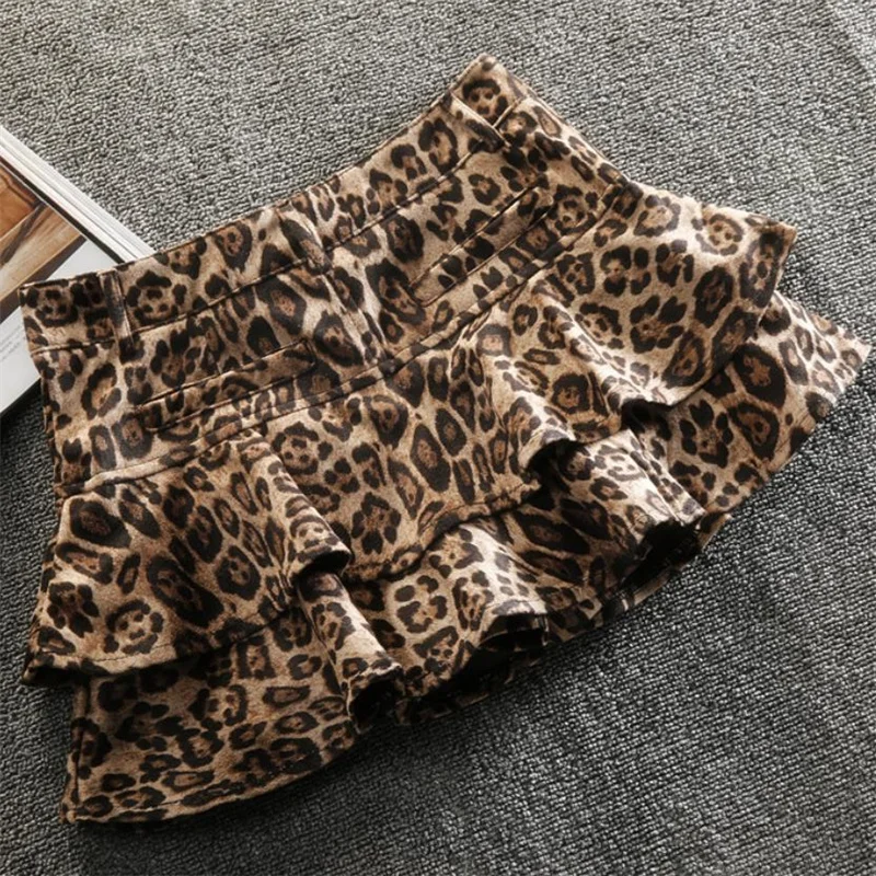 

Leopard Print Skirts Women's New Fashion Sexy Velvet High Waist Hip Short Skirts