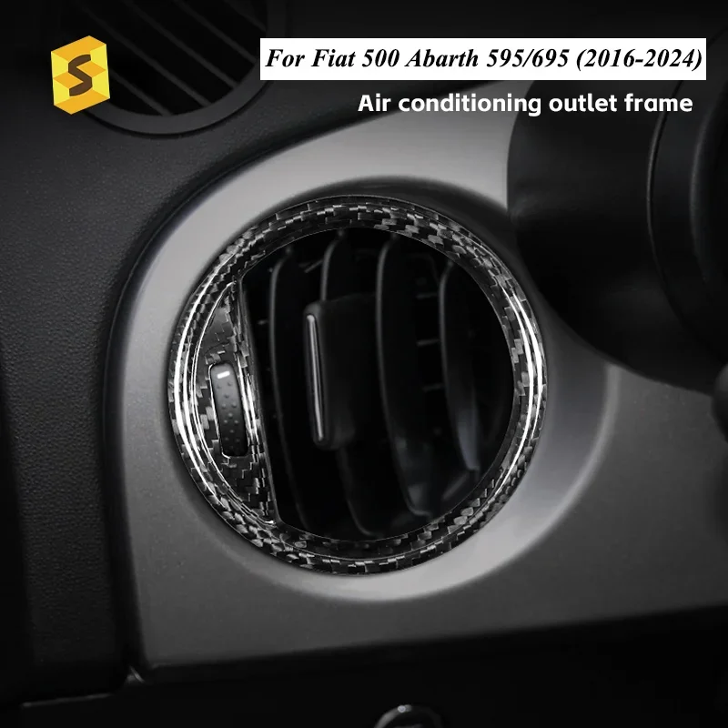 

Наклейка на рамку для кондиционера из настоящего углеродного волокна для Fiat 500 Abarth 595/695 2016-2024 2023 2022 2021 2020 2019 Высококлассная