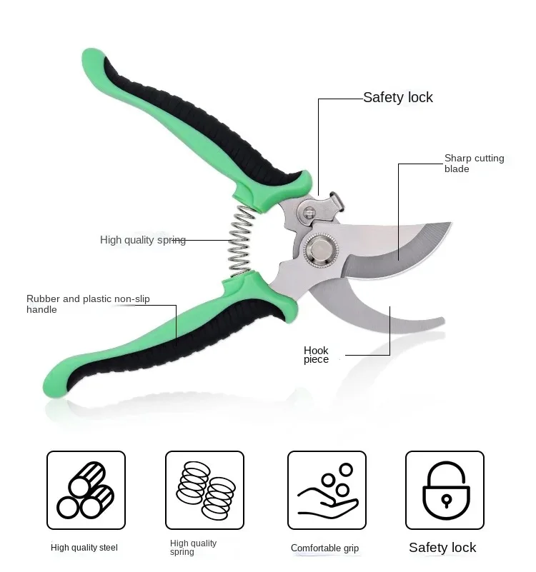 Horticultural Scissors Bird Beak Shape Branch Pruning Labor Saving Pruning Stainless Steel Picking Multifunctional Fruit Scissor