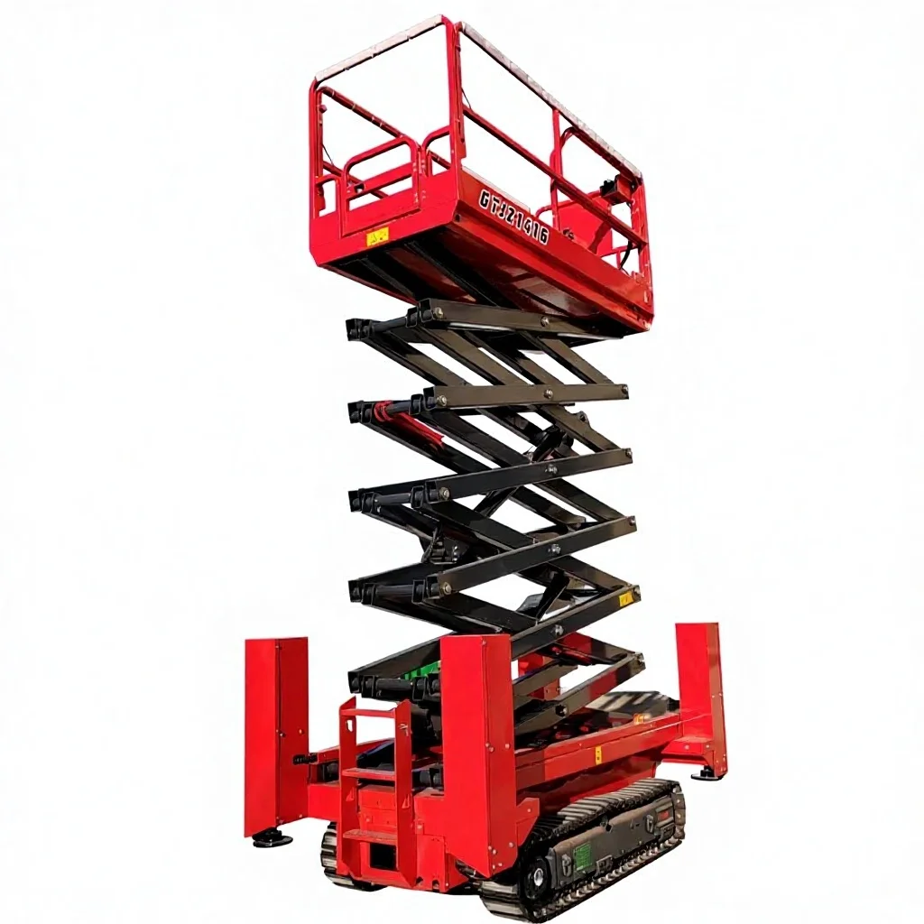 Self Propelled Tracked Scissor Lift, Proven Performance & Safety for Uneven Surfaces, Suitable for Outdoor High Altitude Work,