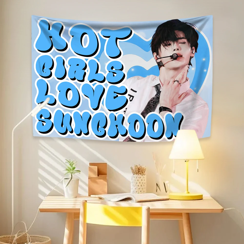 Sunghoon Hot Girls Tapestry Kpop Idol Flag Home Room Decoration Item Decor Background Birthday Part Gift Concert Banner Wall Art