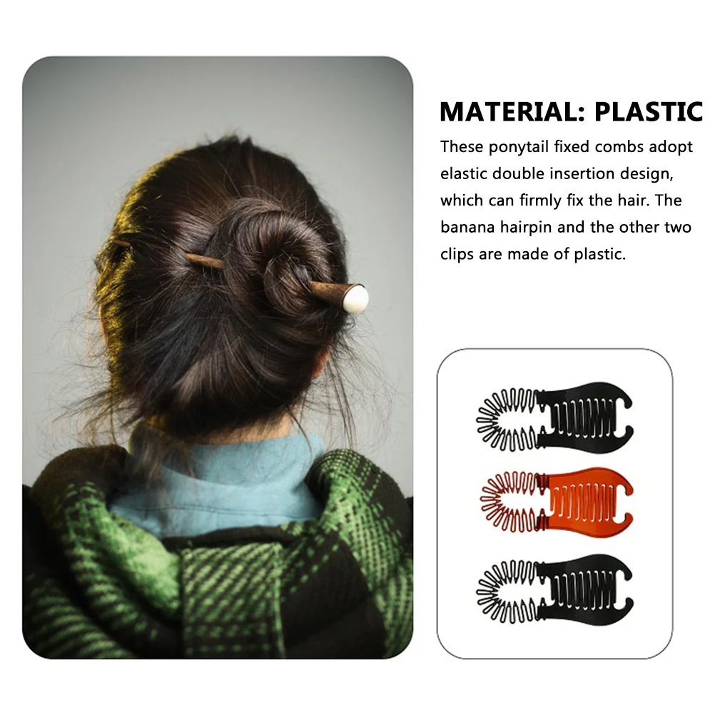 

6pcs Plastic Banana Clips Interlocking Clips For Thick Claw Teeth Hold Firm Durable Hair Clip Claw Styling