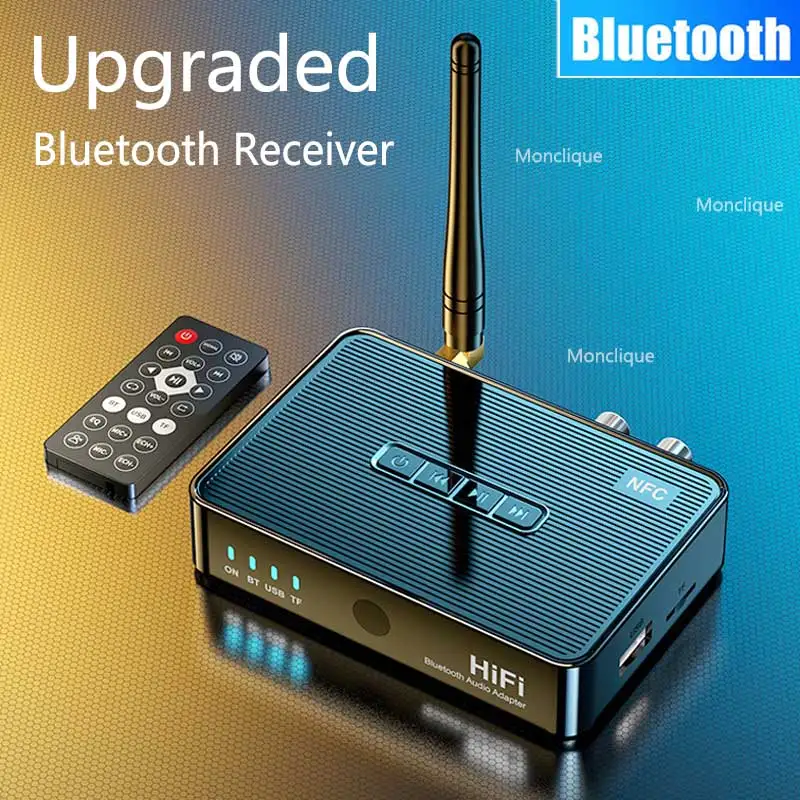 NFC Bluetooth Receiver 6.5mm BT 5.1 Micrphone  Sing Stereo Music 3.5mm AUX Jack RCA Wireless Audio Adapter Car Speaker Amplifier
