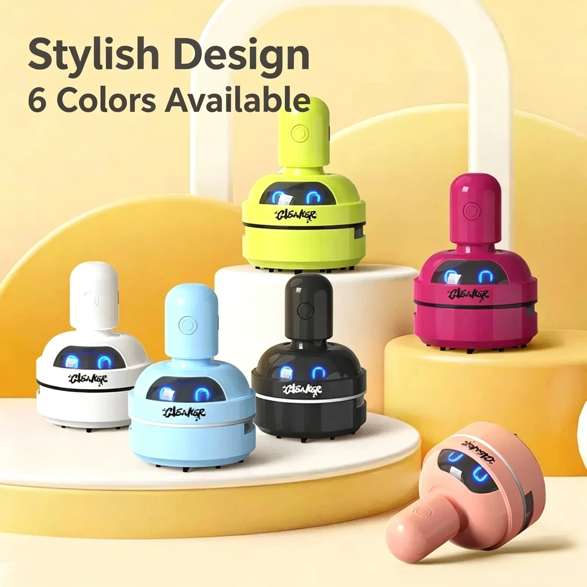 New Cute Cleaner Electric USB Charging Port Portable Desktop Vacuum Cleaner Rubber Shavings Hair Mini Household Cleaning Tool