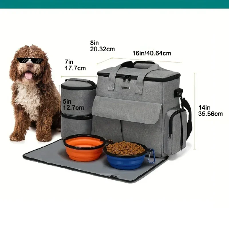 Large 6 PCS Airline Approved Dog Travel Bag Set Weekend Pet Organizer With Multi Function Pockets For Supplies New Pro