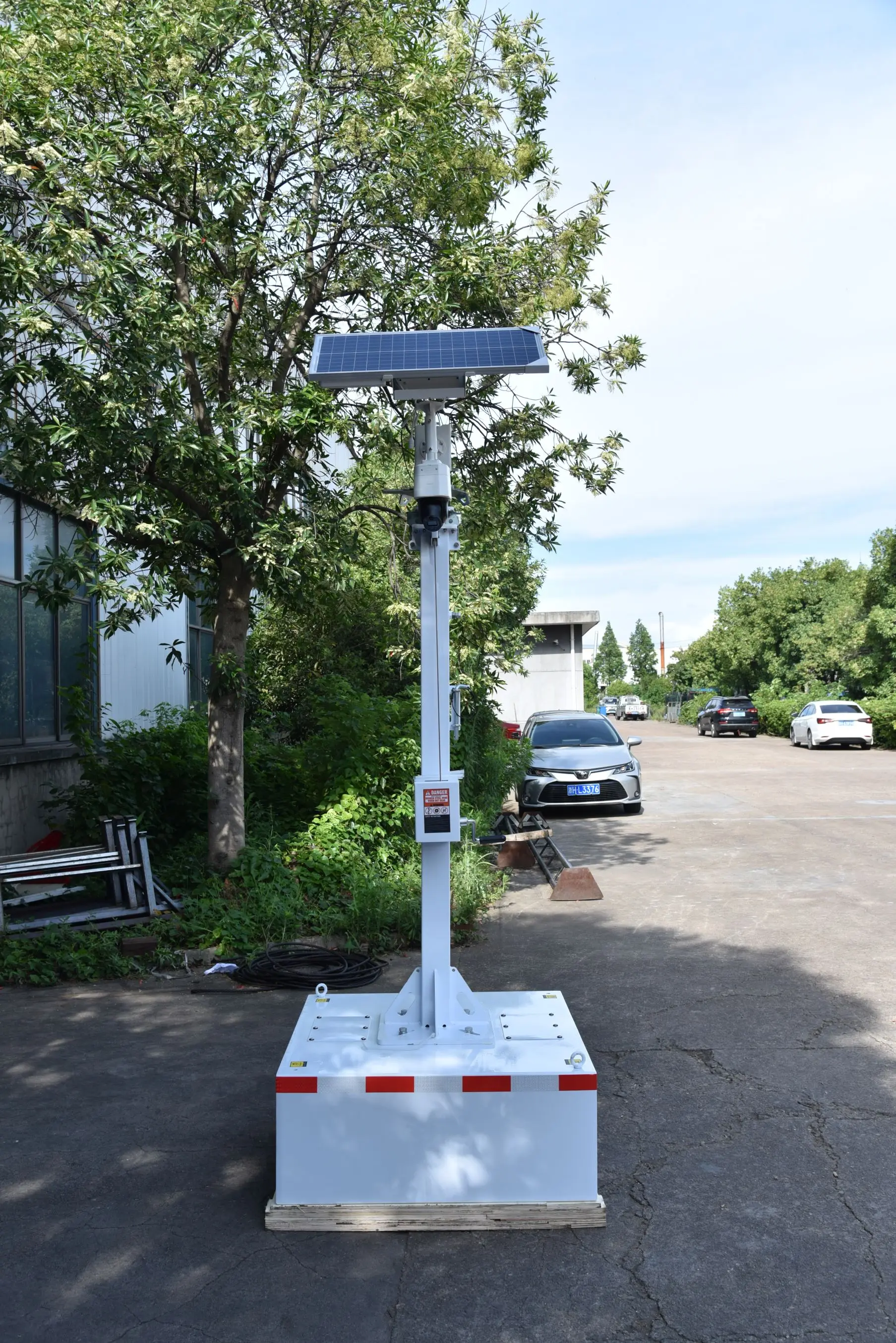 أبراج إضاءة تعمل بالطاقة الشمسية في حالات الطوارئ مع برج أمان لنظام إضاءة كاميرا CCTV للاستخدام الخارجي #2