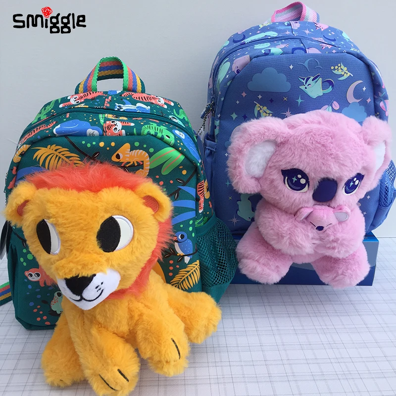 

New Australia Smiggle Schoolbag Koala Children Schoolbag Big Dreams Backpack With Detachable Animal Doll Children'S Gifts