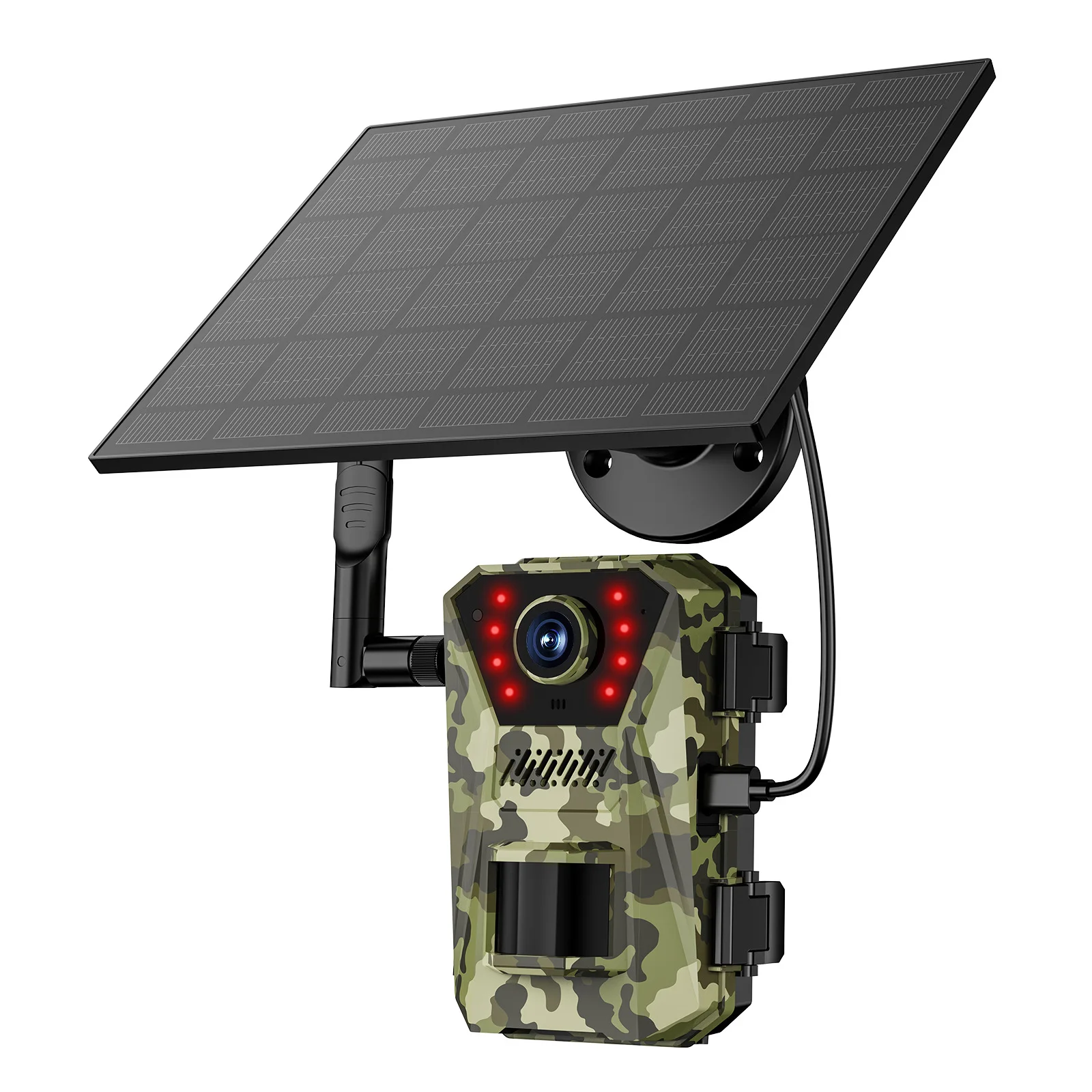 4G Sim Wildlife Hunting Camera With Solar Panel Battery Surveillance Ip Camera Ai Smart Identify Wildlife Hunting Trail Traps