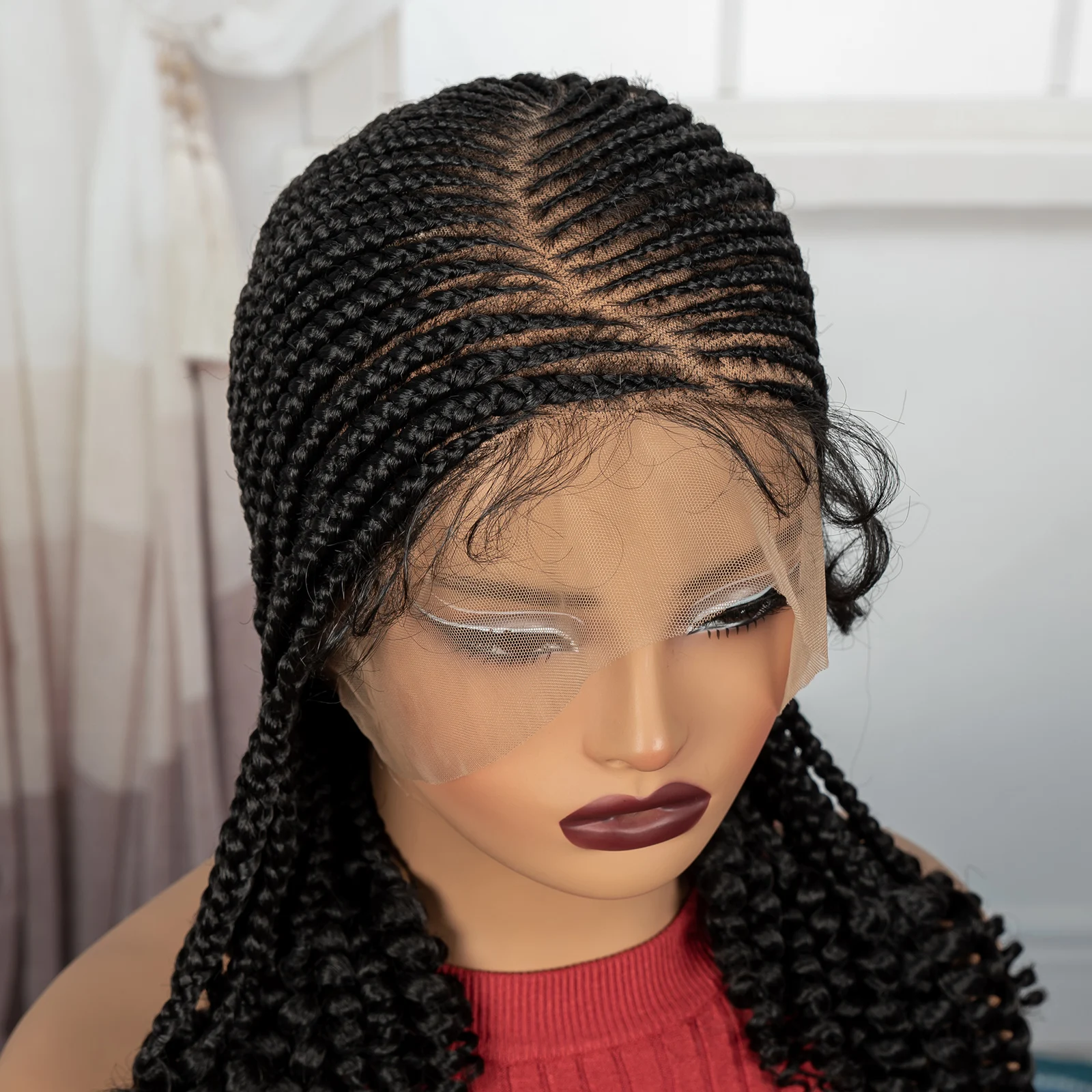 Short Ombre Cornrow Braided Wigs 14inch Synthetic Full Lace Kontless Braided Wigs Lace Frontal Braided Lace Wigs for Black Women