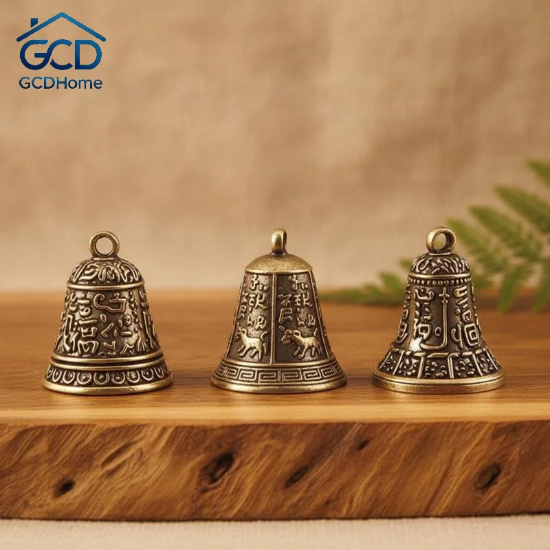 Christmas Bronze Bell Brass Handicraft Die‑casting Drop Wind Bell Creative Home Decoration Holiday Party Ornament Gift