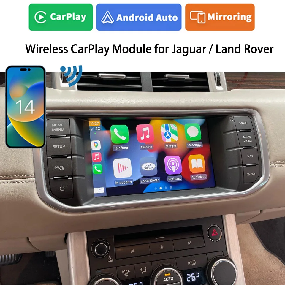 

2024 новейшая навигационная карта Apple CarPlay Android авто для Jaguar XF XJ XJL Land Rover для головного блока Bosch