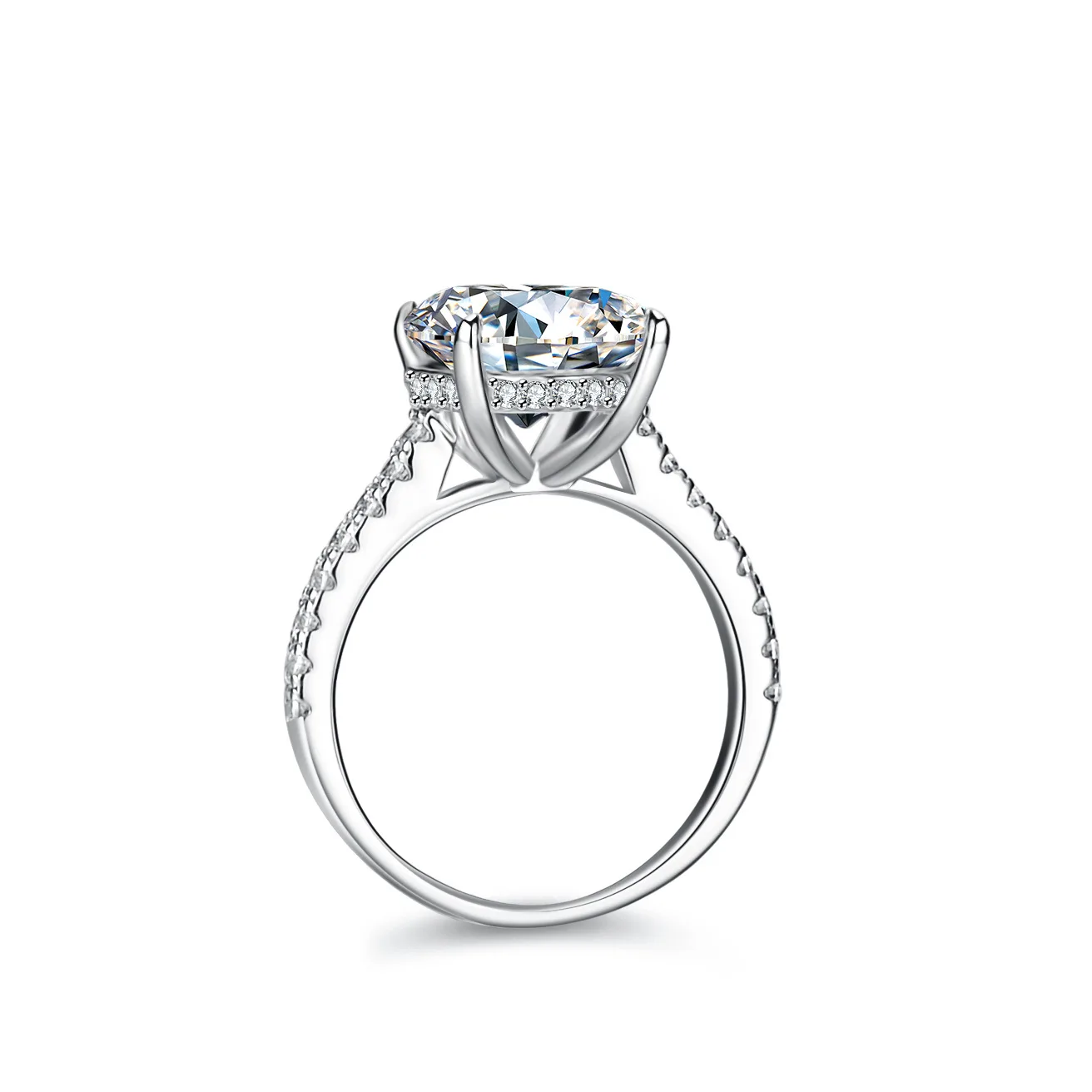 Alien Moissanite Ring for Women, 18K Gold, 7 Carats Egg Shaped Pigeon Egg Fashion Platinum PT950 Diamond Jewelry