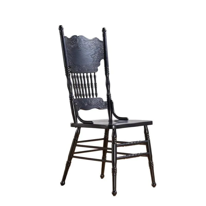 

American retro style solid wood dining chair pastoral wedding props photo chair French European garden Windsor chair