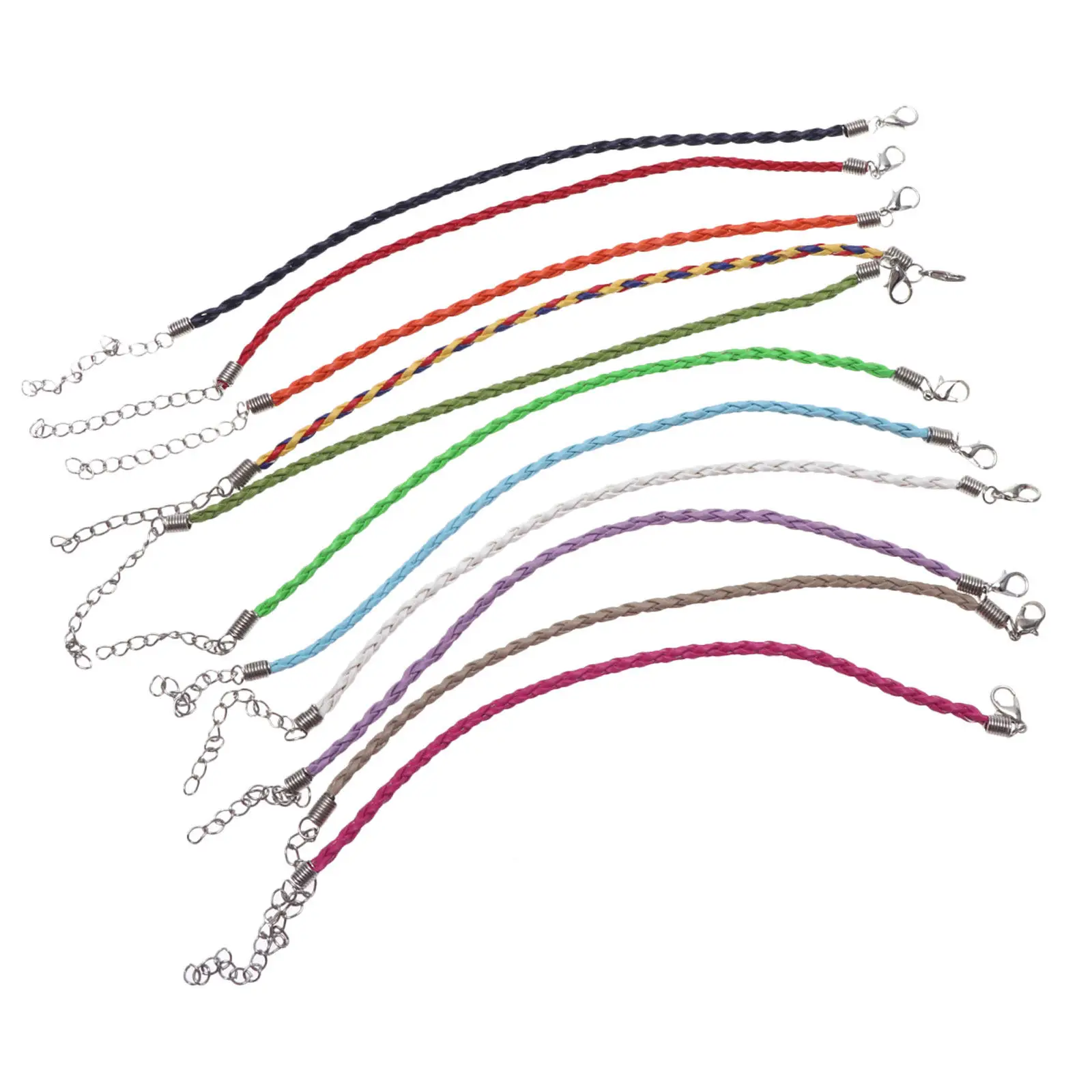 30Pcs Adjustable Braided Cord Bracelet Fake String Clasp DIY Jewelry Making Kit Rope Blanks Wrist Craft Supplies