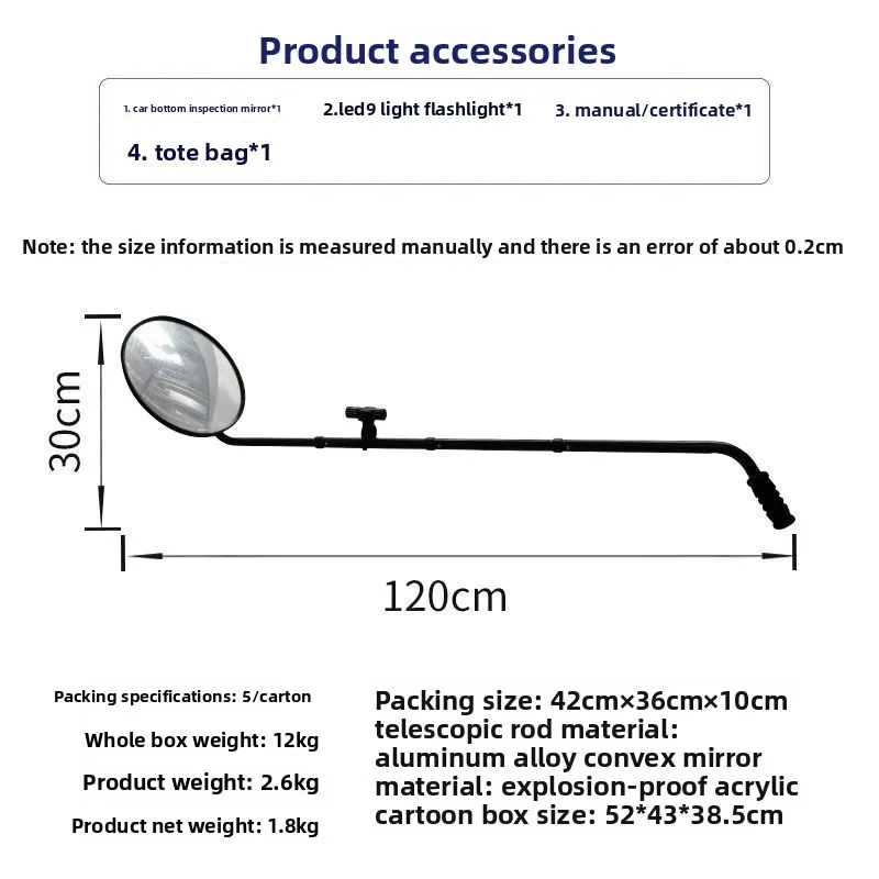 

Vientiane телескопическое нижнее инспекционное зеркало V3, заводское зеркало для обнаружения контейнера на крыше, зеркало для обнаружения шасси, зеркало для лампы, колесо